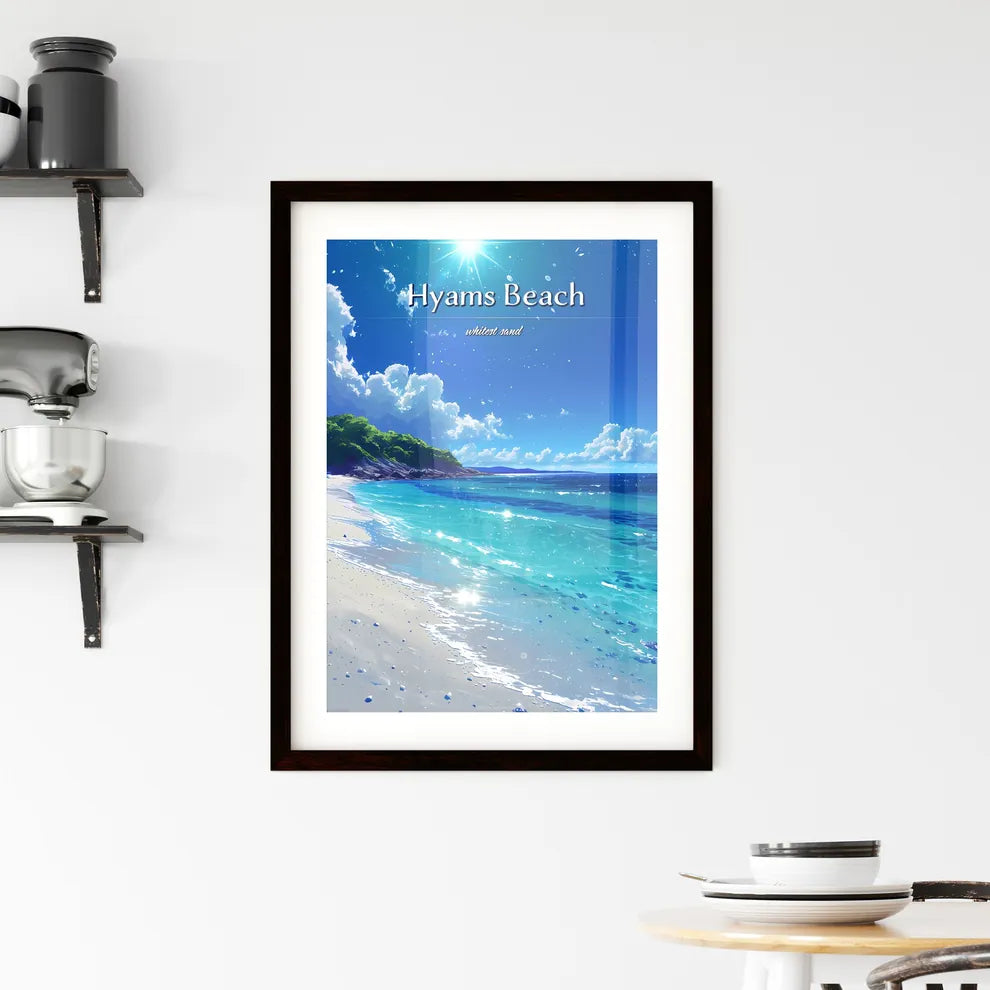 Hyams Beach - Art print of a beach with Framed Print