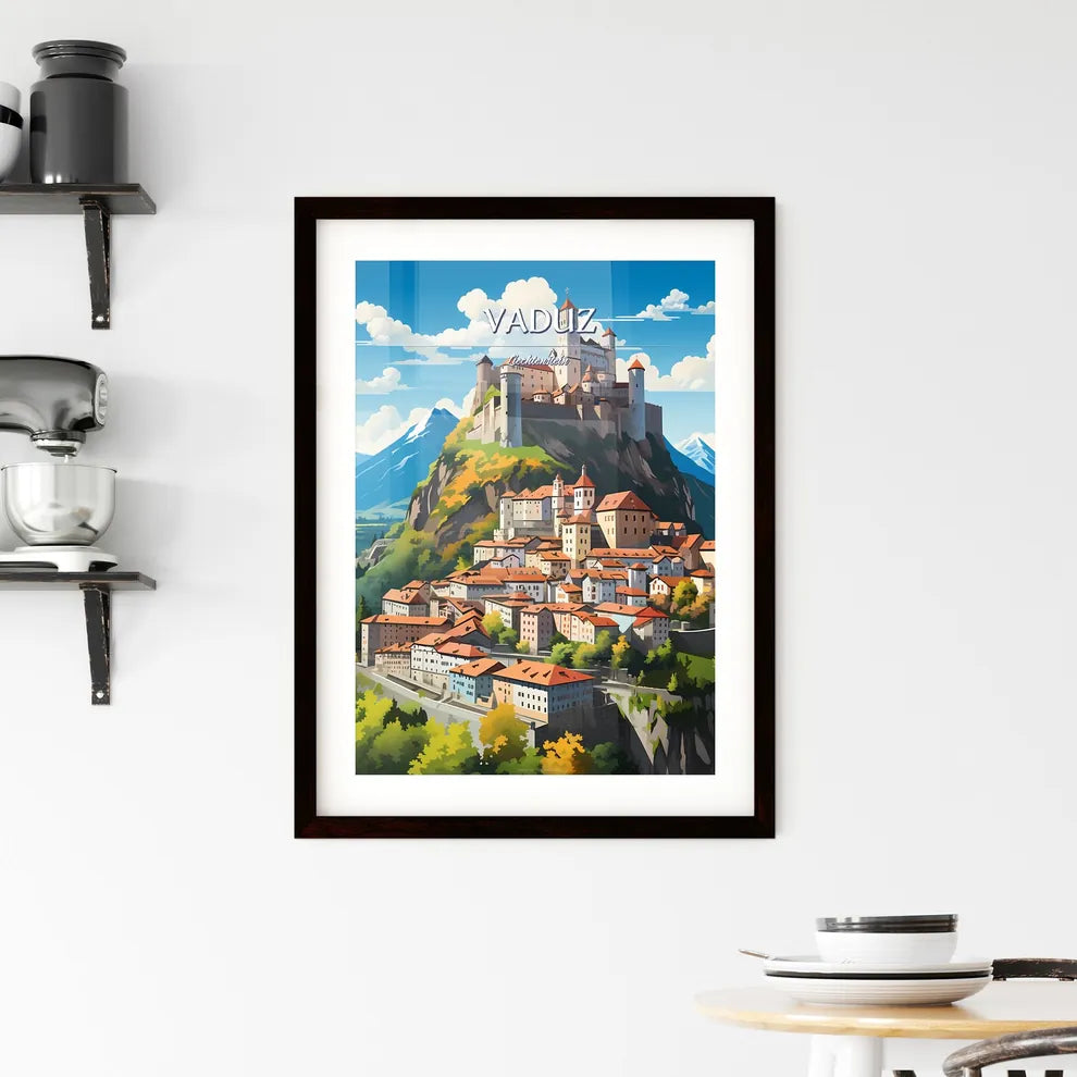 Vaduz, Liechtenstein - Art print of a castle on a hill Custom Print