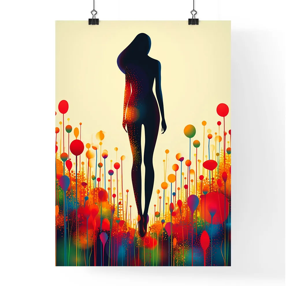 Retro colorful daisy flat pattern - Art prin Poster