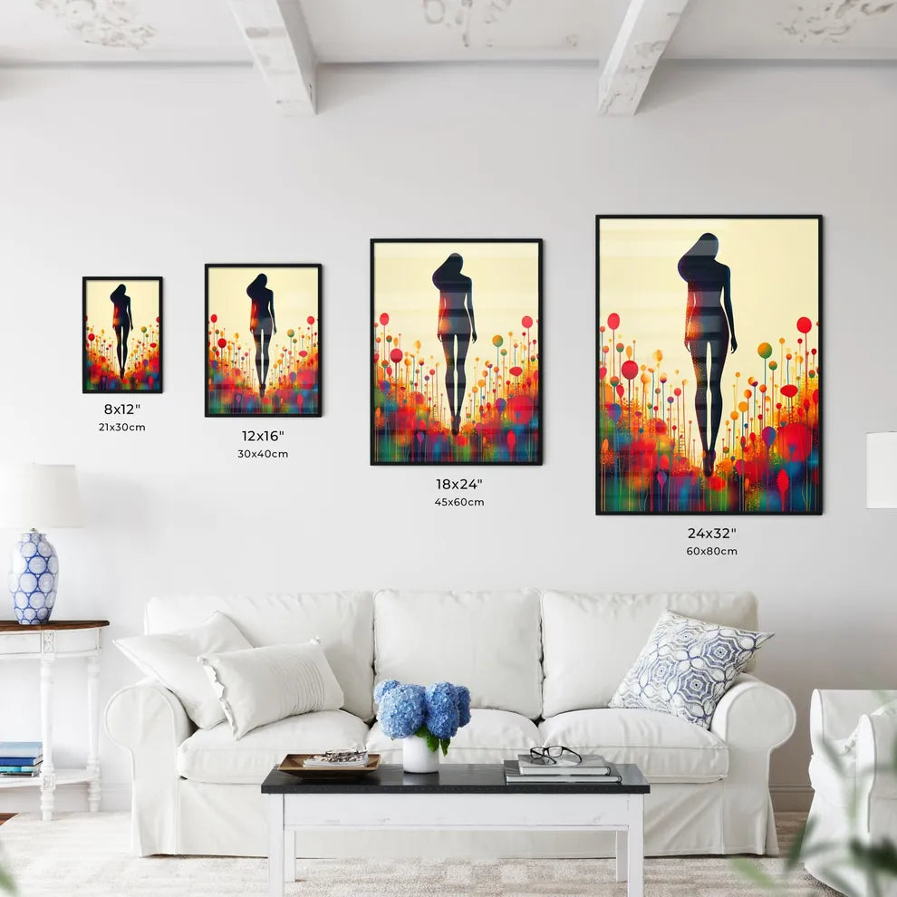 Retro colorful daisy flat pattern - Art prin - Kitchen Hangings