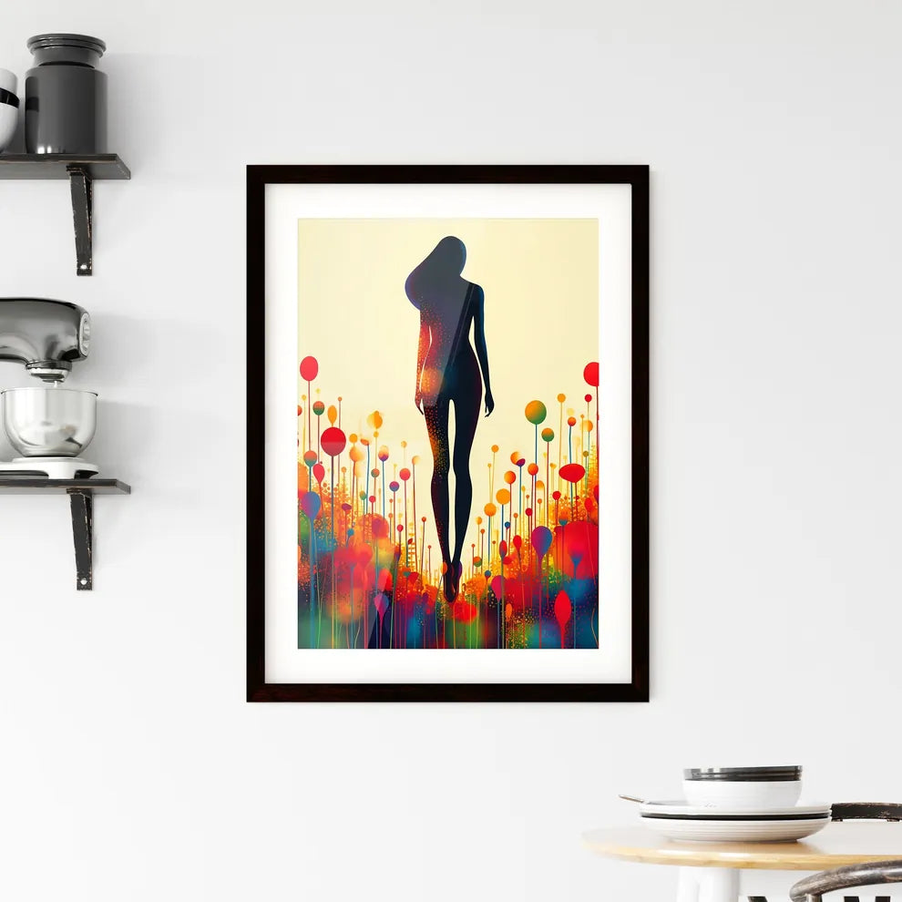 Retro colorful daisy flat pattern - Art prin Framed Print