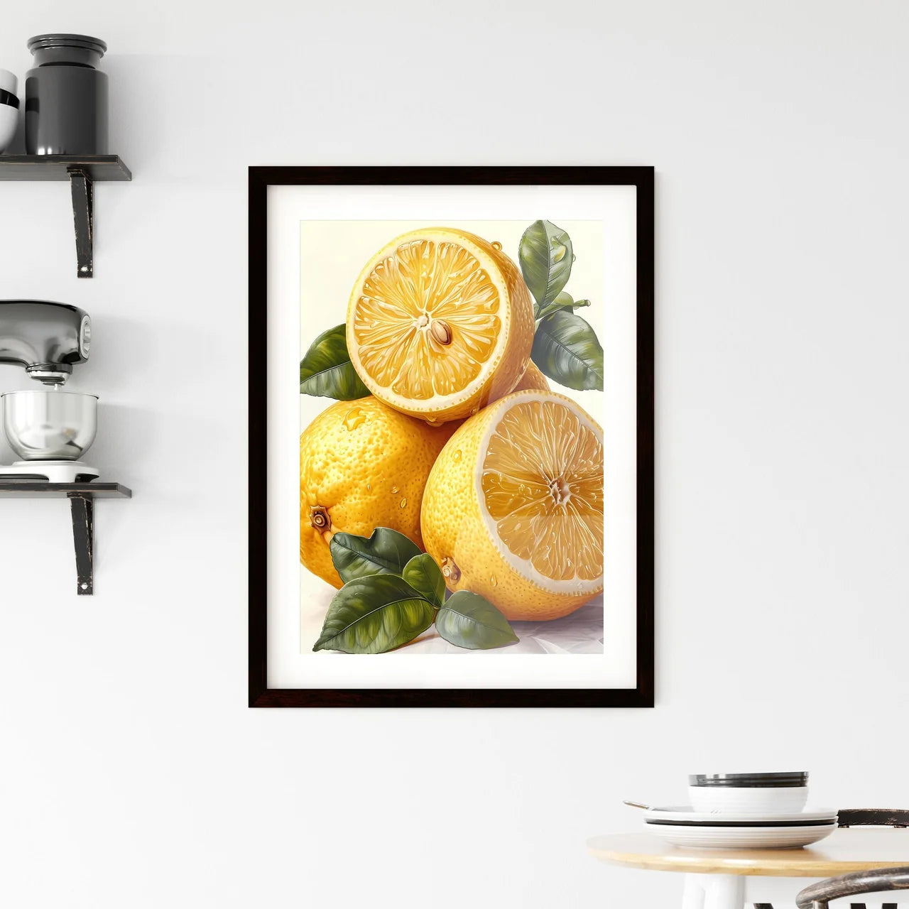 The flat vector lemon illustration - Art pri Framed Print