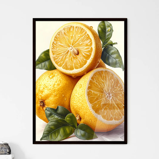 The flat vector lemon illustration - Art pri - Framed Art Print