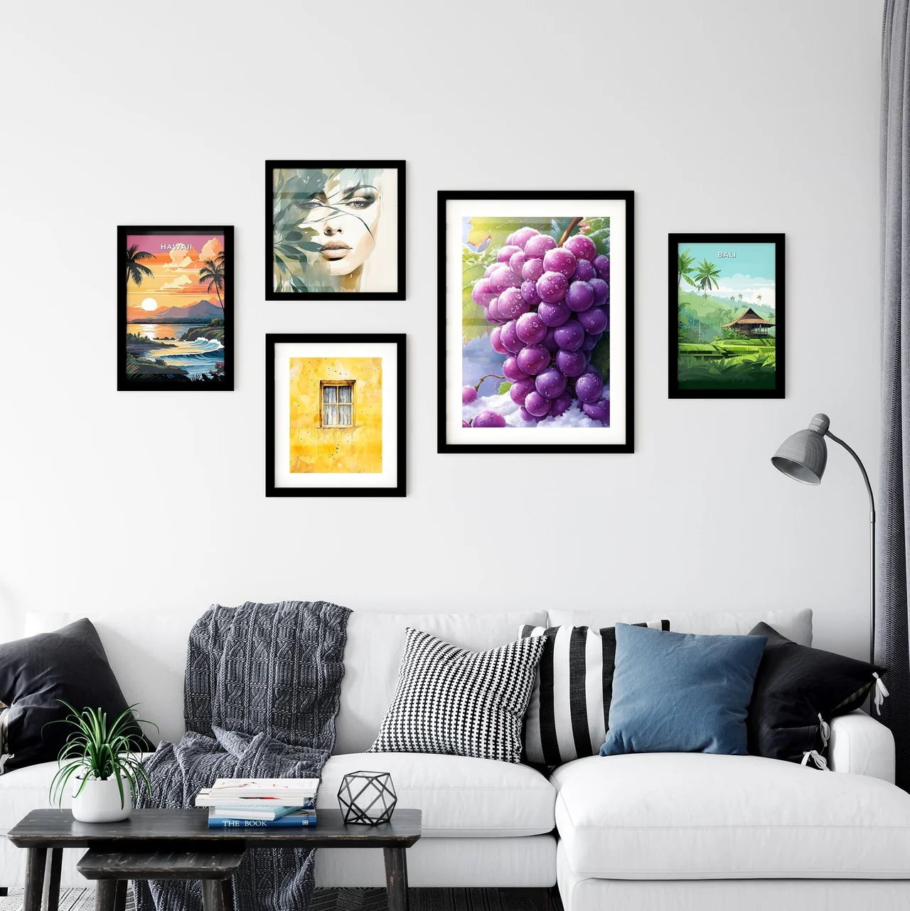 A bunch of purple grapes covered in snow  Art Print