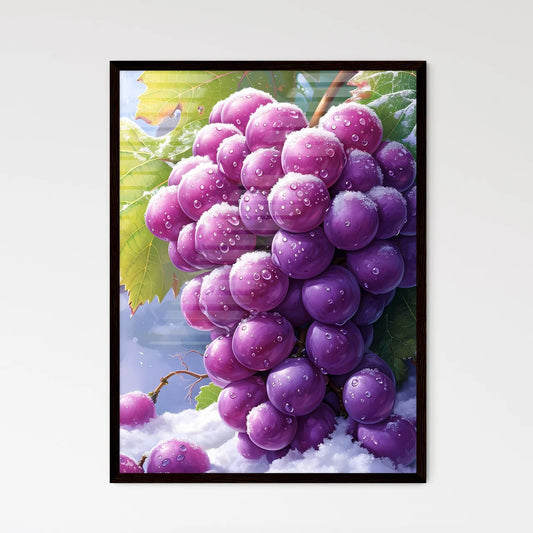 A bunch of purple grapes covered in snow  Wall Art