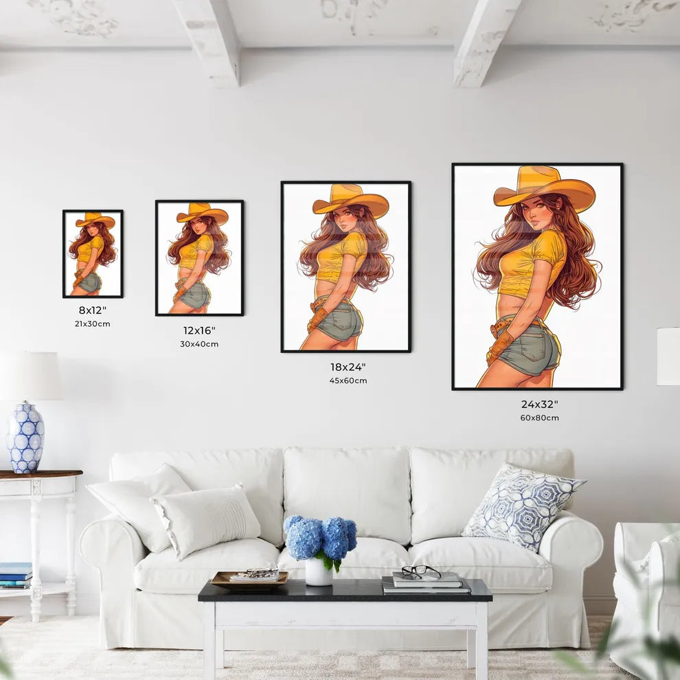 Cowgirl woman beautiful shorts - Kitchen Hangings