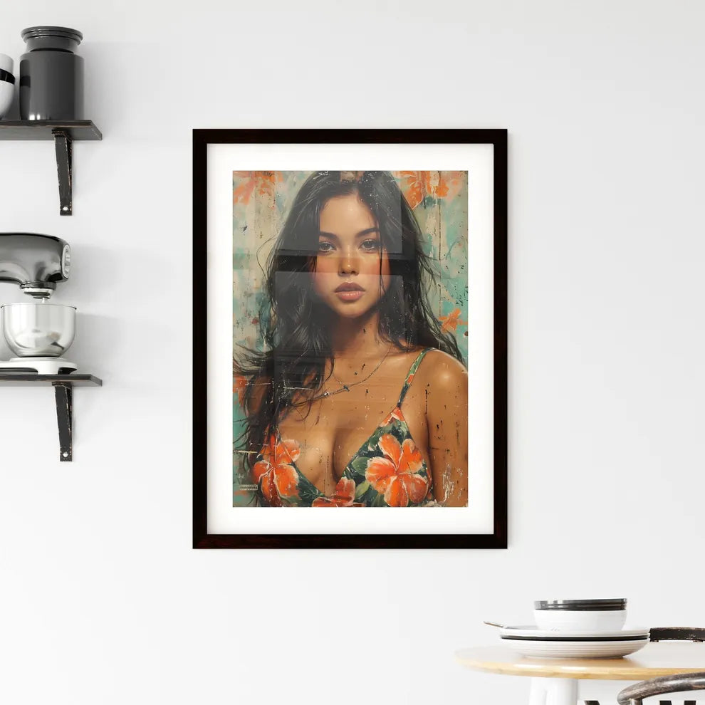 1959 pin up girl - Art print of a woman in a Framed Print