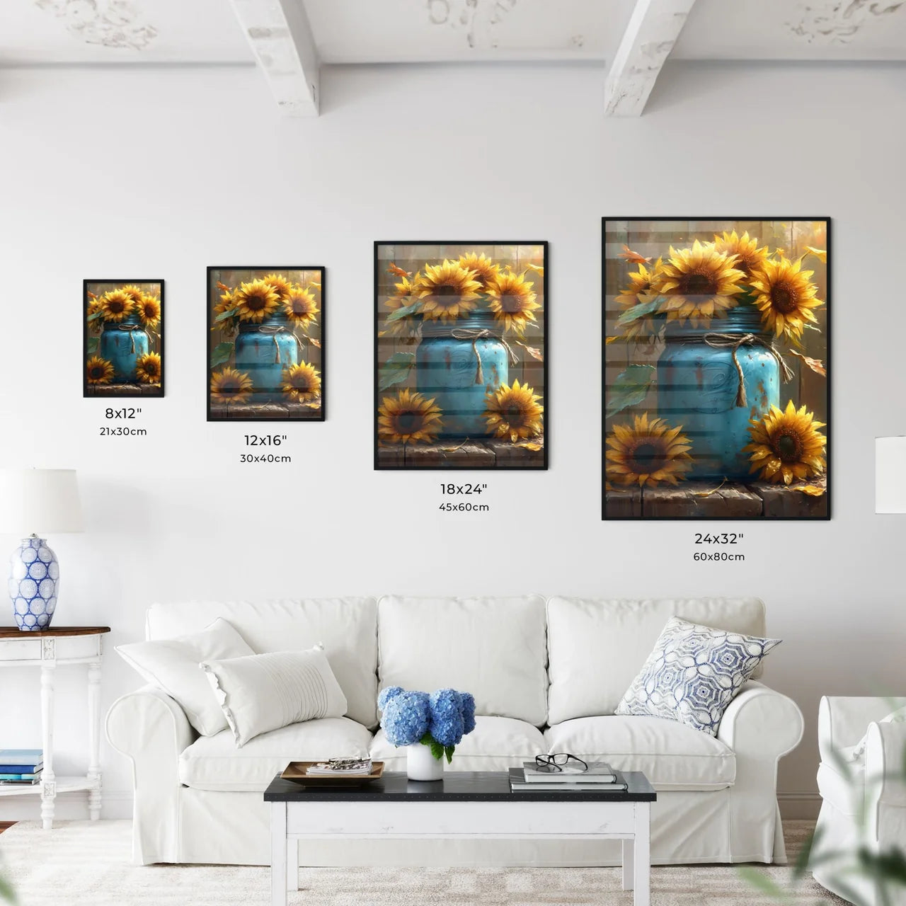 A vibrant bunch of sunflowers in a vintage j - Kitchen Hangings