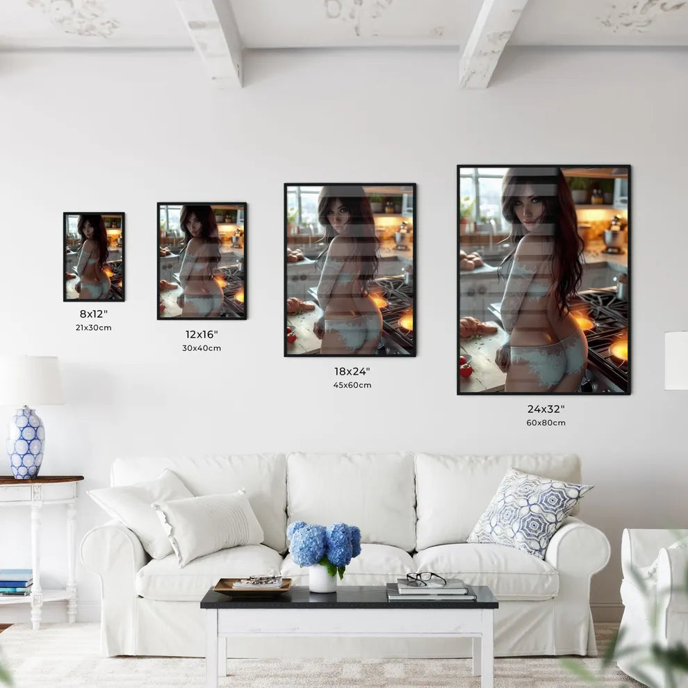 Housewife - Art print of a woman in a - Kitchen Hangings