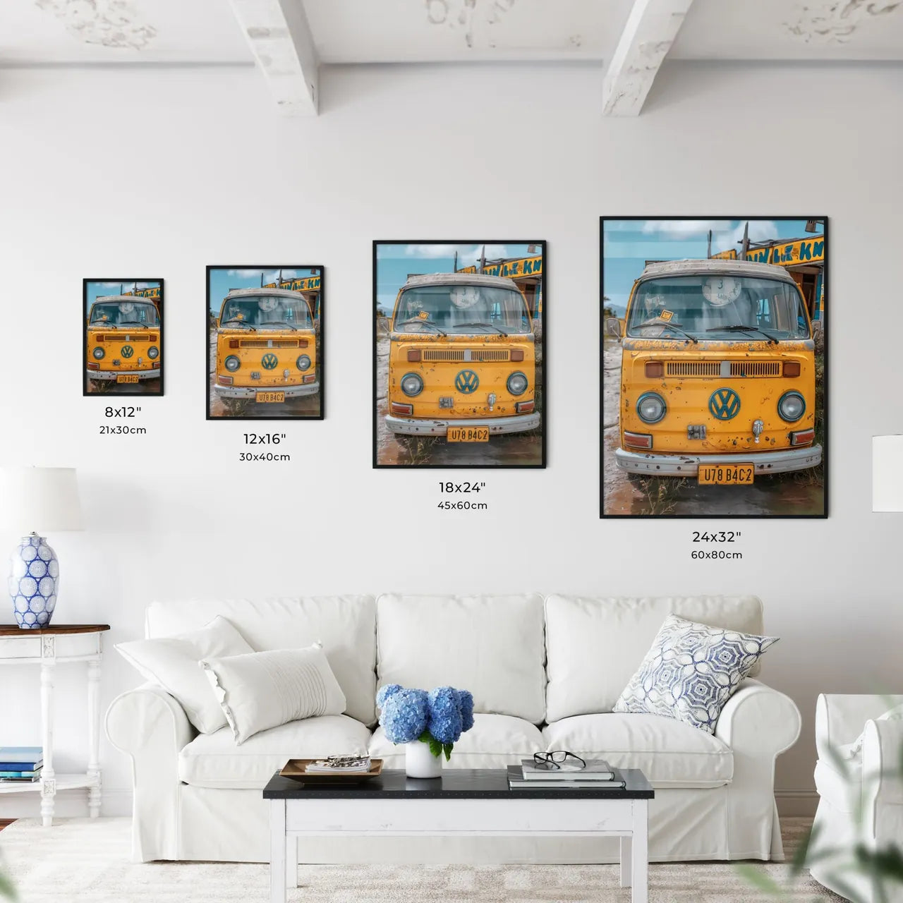 A van drives down the long road - Art print  - Kitchen Hangings