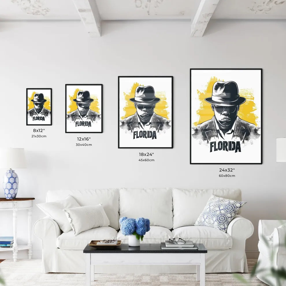 Poster with bottom text FLORIDA in bold font - Kitchen Hangings