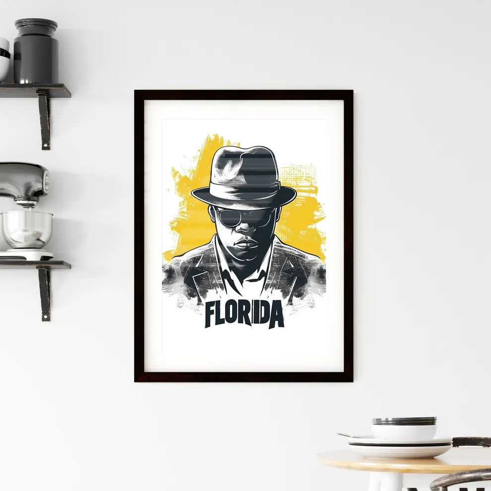 Poster with bottom text FLORIDA in bold font Framed Print