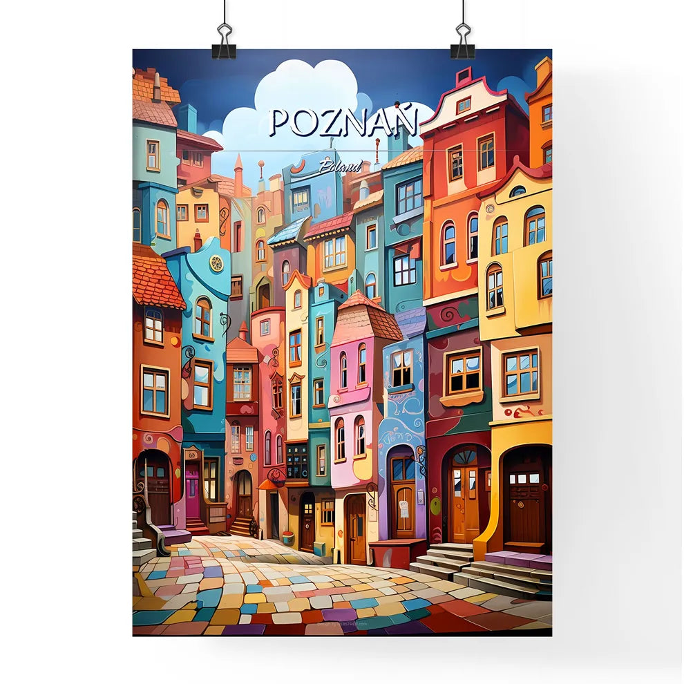 Poznań, Poland - Art print of a colorful buildings in a city Poster