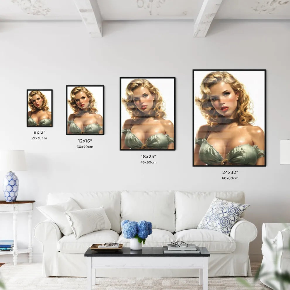 The vintage pin up girl isolated on white - Kitchen Hangings