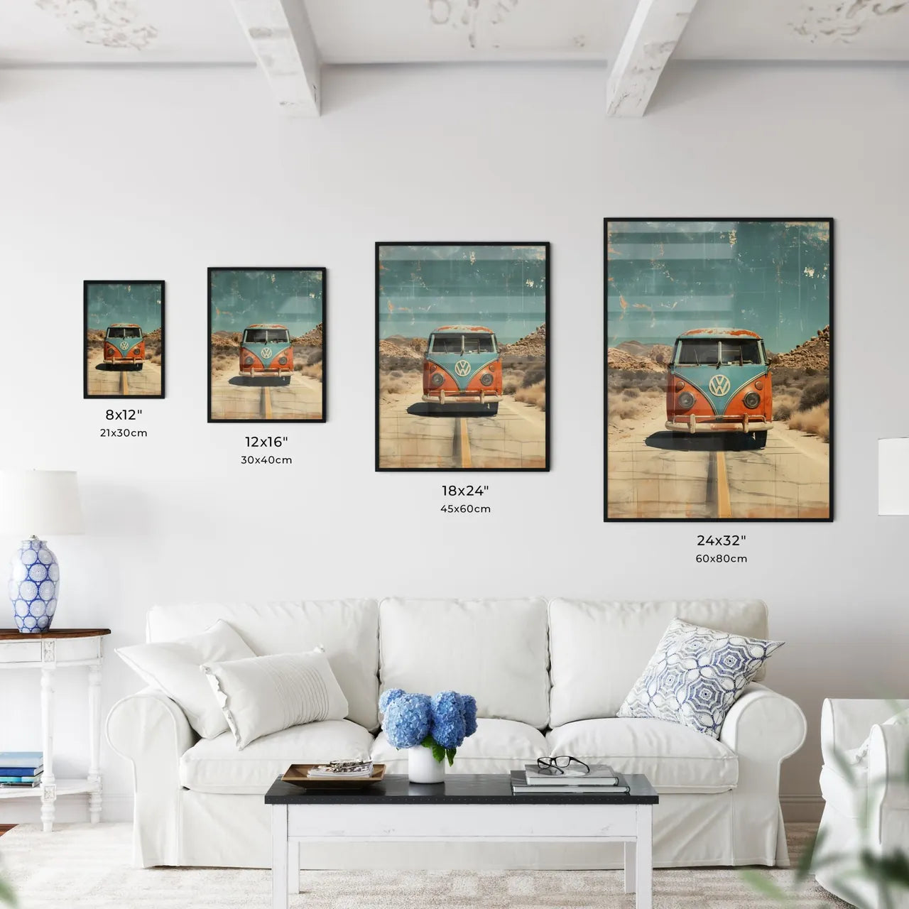 A van drives down the long road - Art print  - Kitchen Hangings