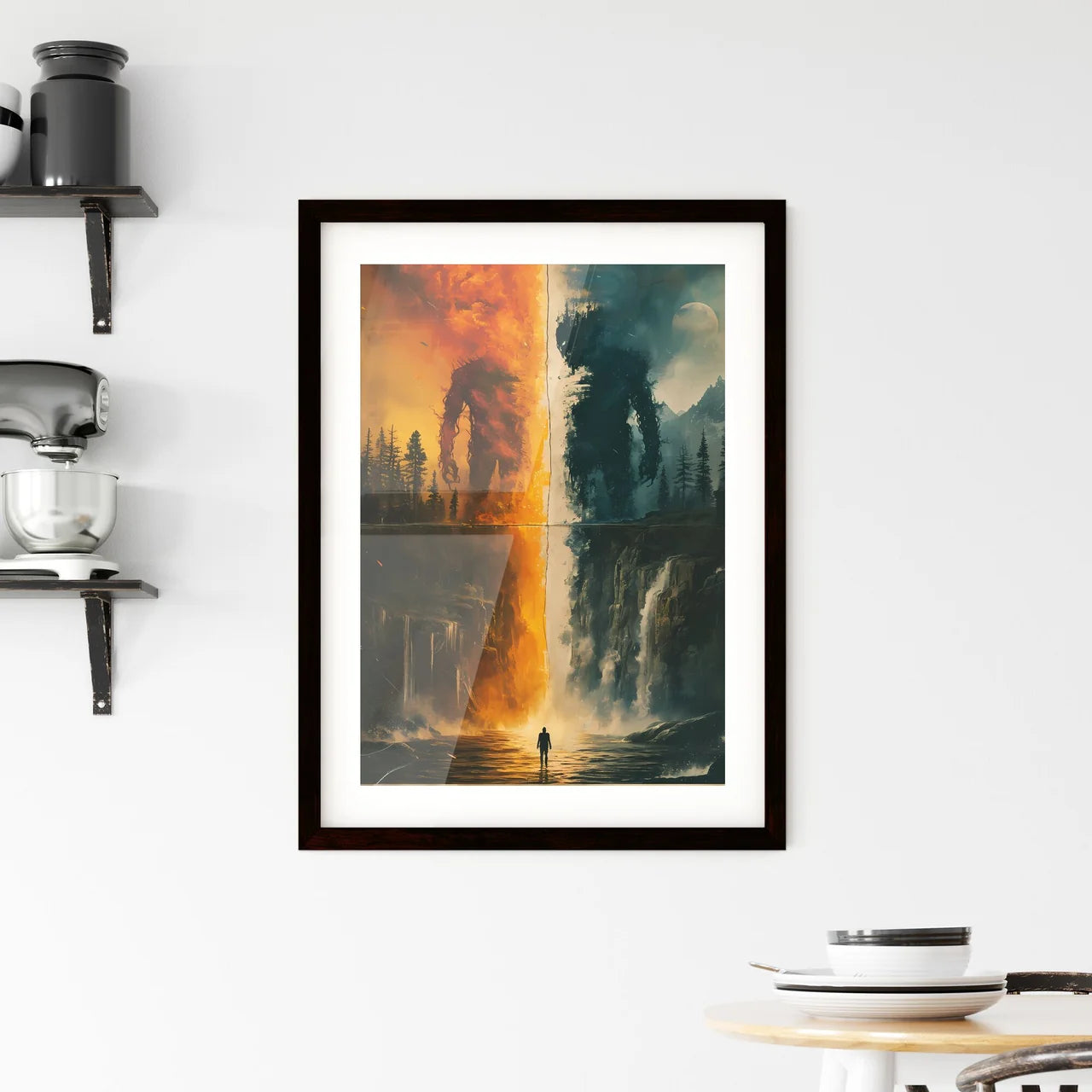 Half man half creature - Art print of a coll Framed Print