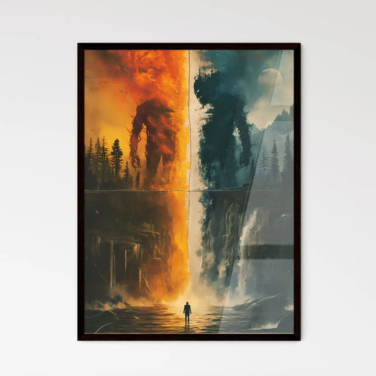 Half man half creature - Art print of a coll - Framed Art Print