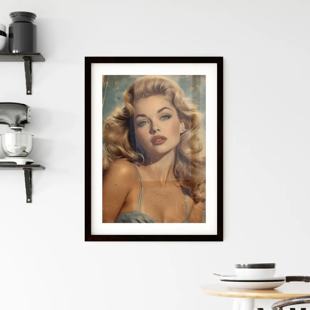 1959 pin up girl - Art print of a woman with Framed Print