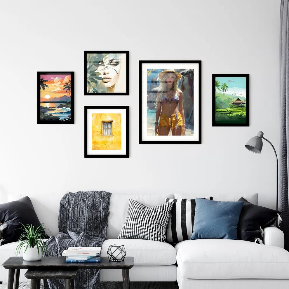 Cowgirl woman beautiful shorts Wall Art