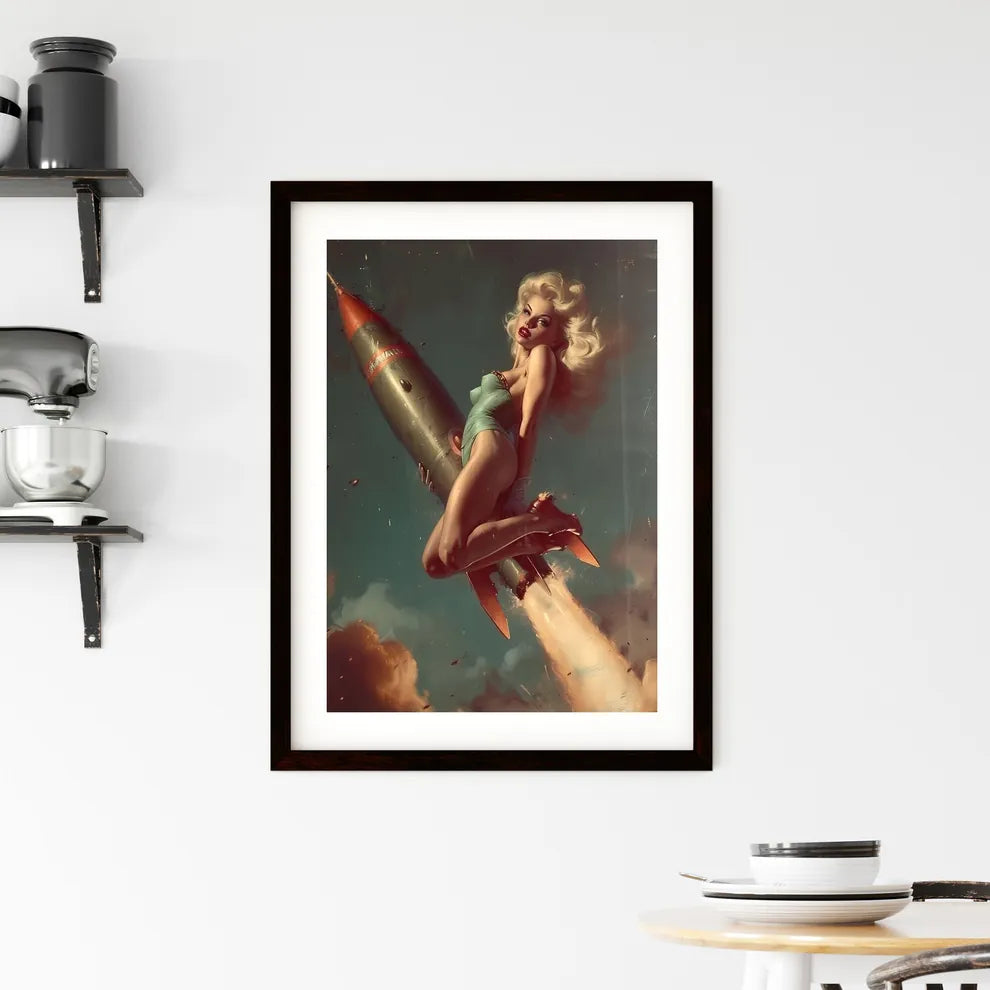 The head nurse sharply directed the nurses riding a rocket  Framed Print