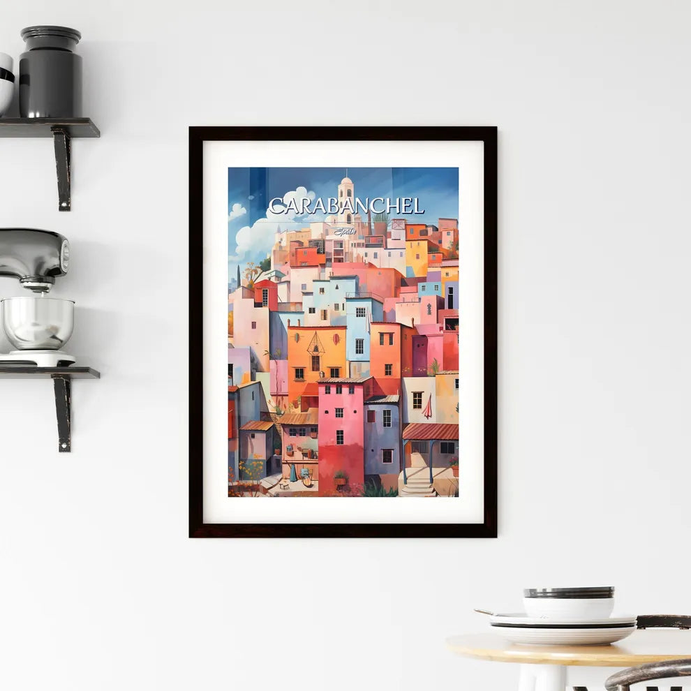 Carabanchel, Spain - Art print of a painting of a colorful city Custom Print