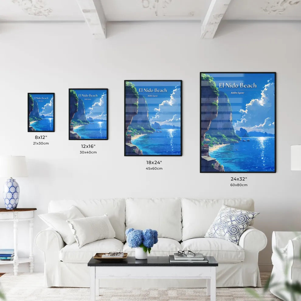 El Nido Beach - Art print of a beach with - Kitchen Hangings