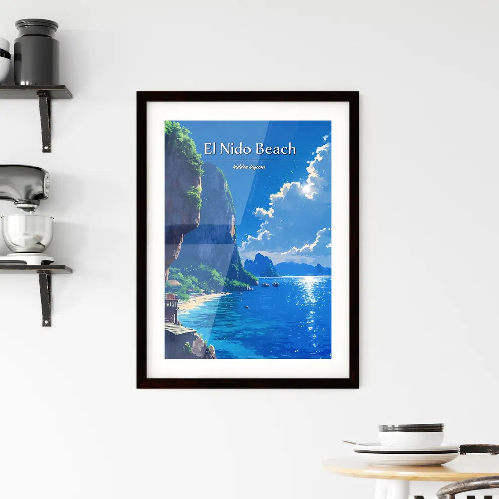 El Nido Beach - Art print of a beach with Framed Print