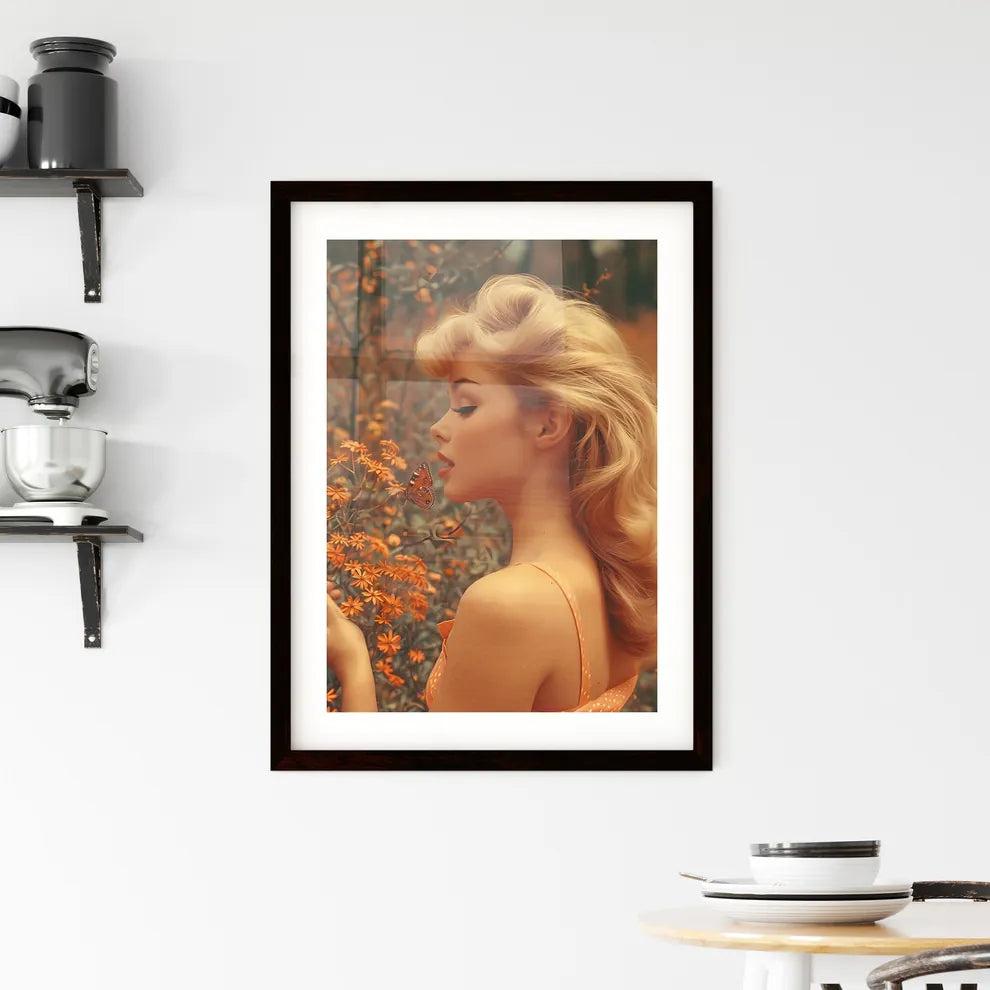 Playful scene of a retro housewife  Framed Print