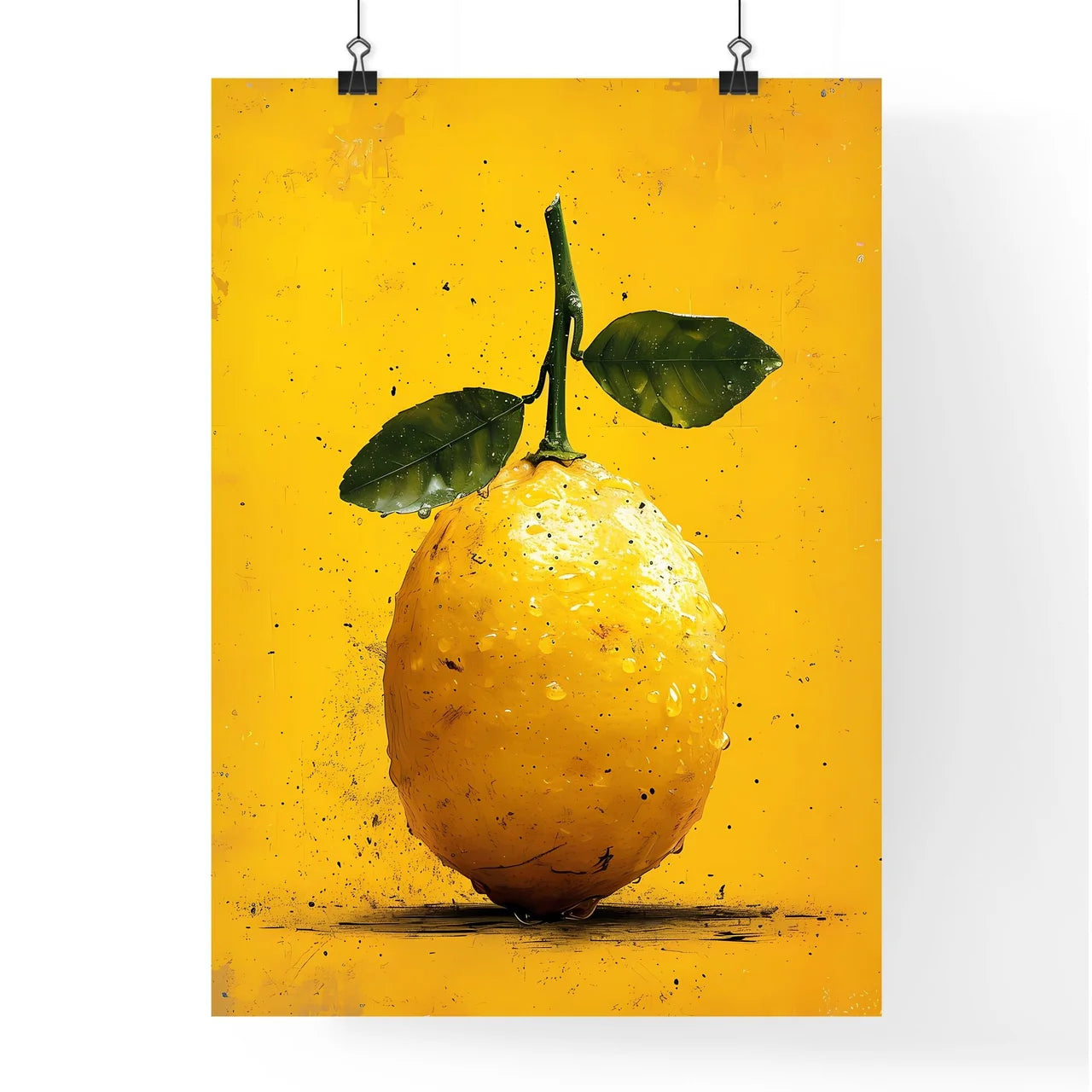 The flat vector lemon illustration - Art pri Poster