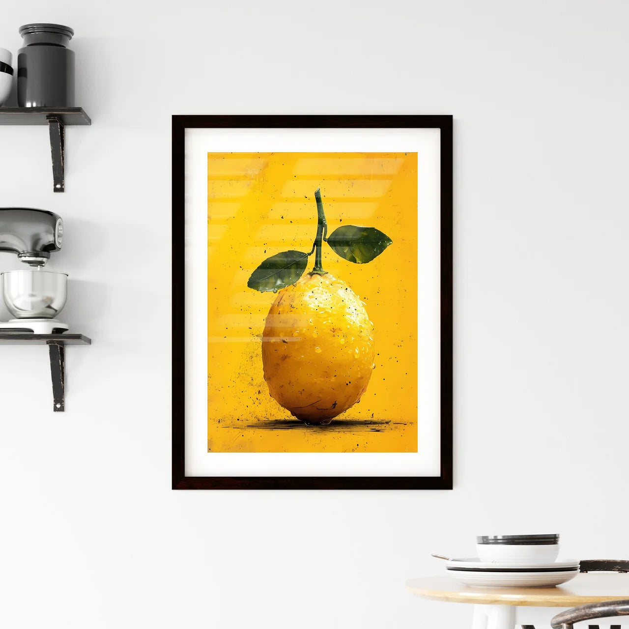 The flat vector lemon illustration - Art pri Framed Print