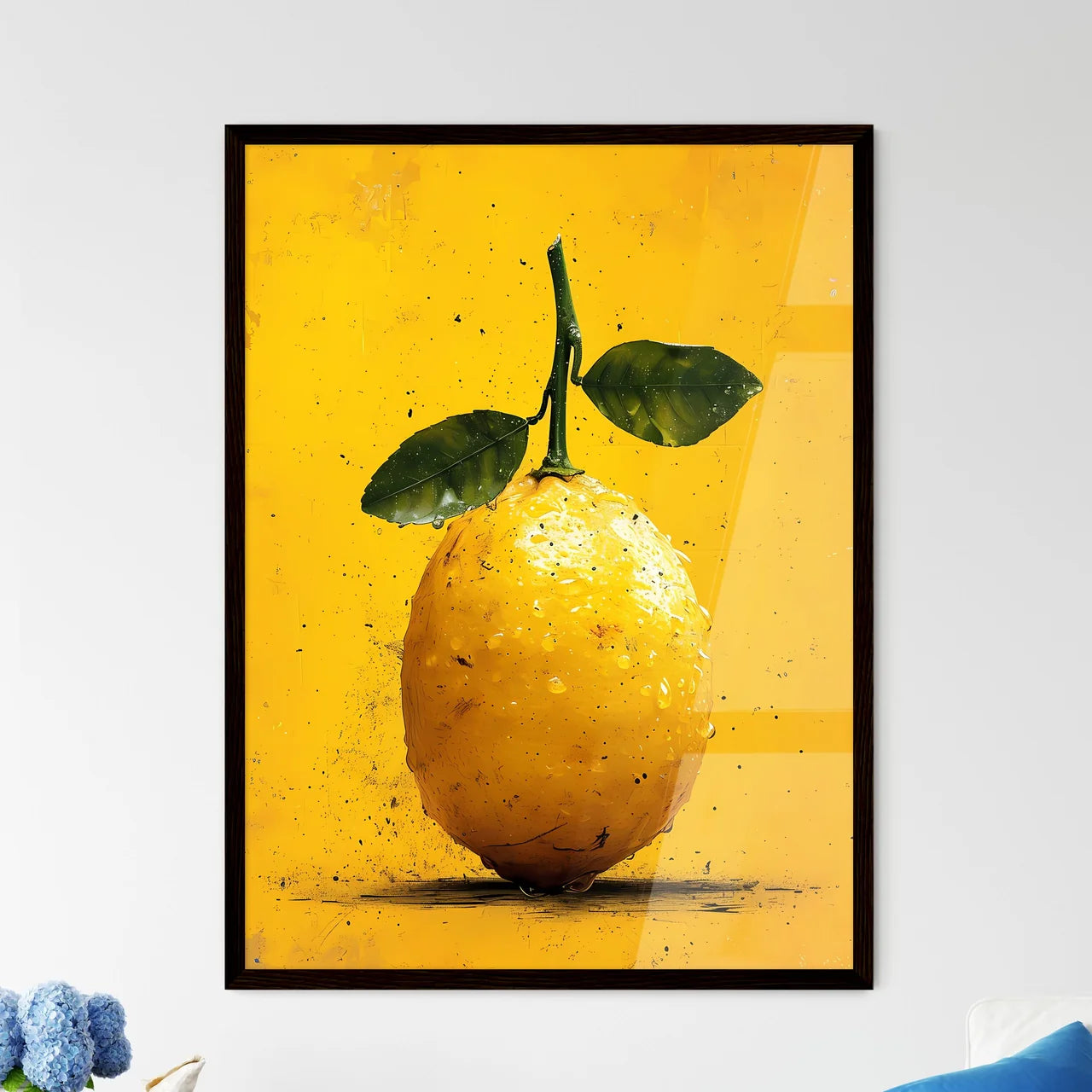 The flat vector lemon illustration - Art pri - Framed Art Print