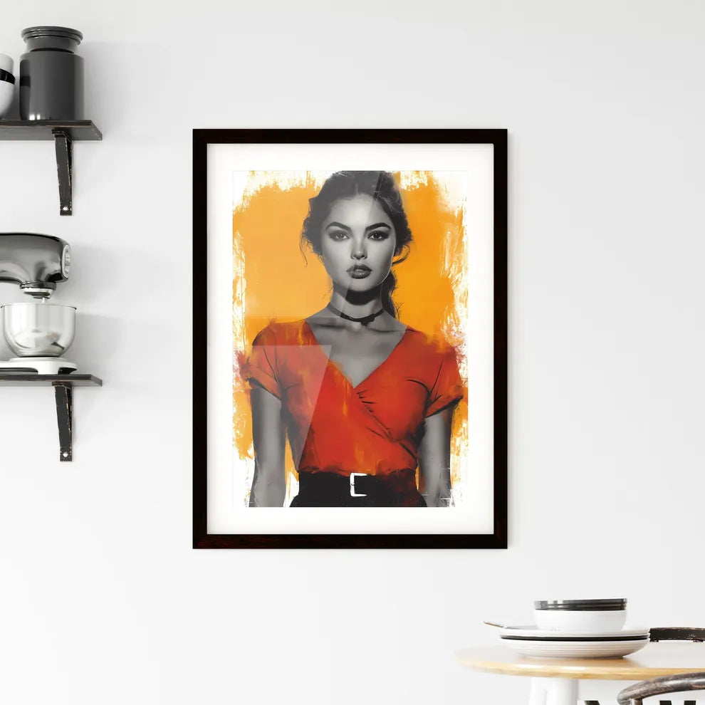 Vectorial illustration of vintage flames - A Framed Print