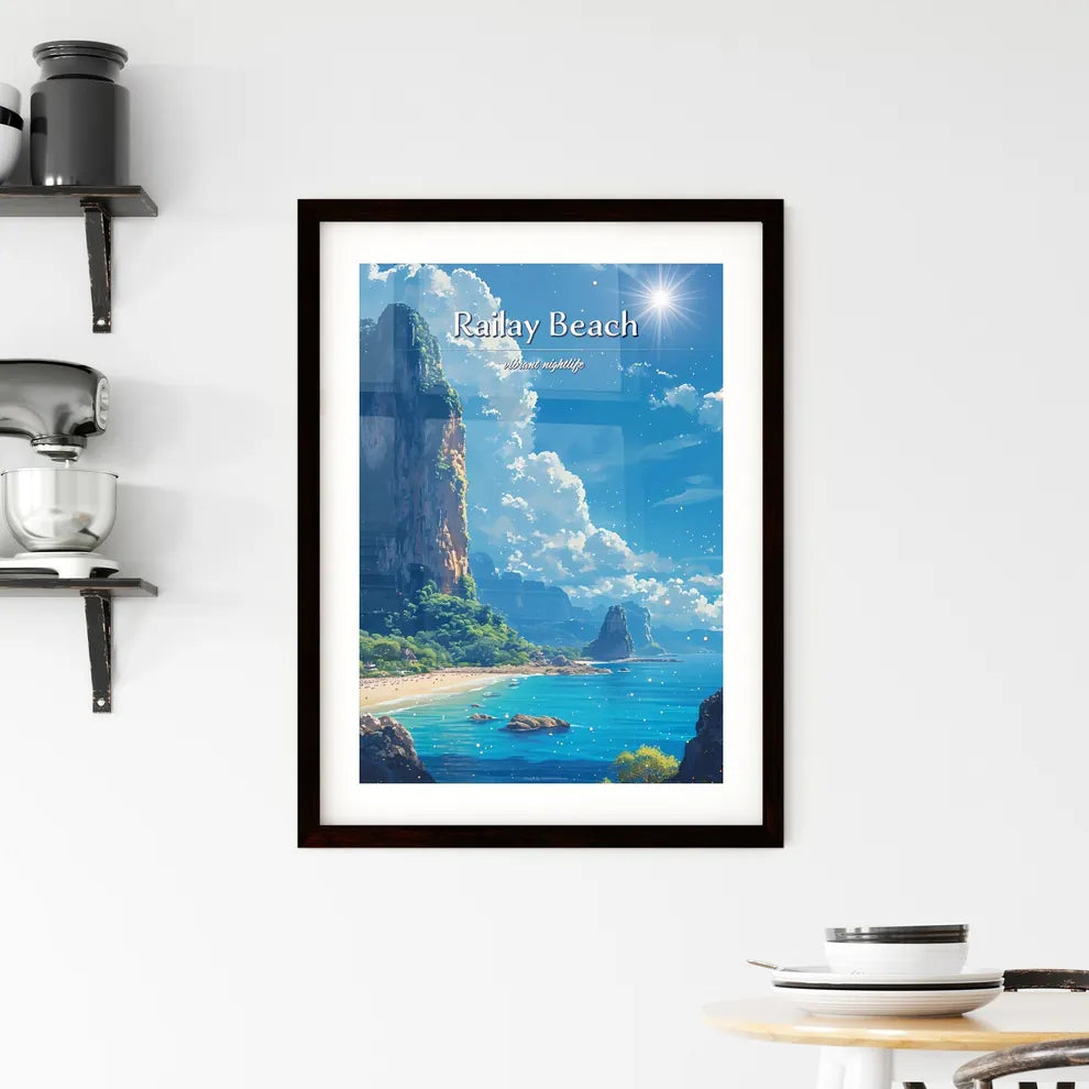 Railay Beach - Art print of a beach with Framed Print
