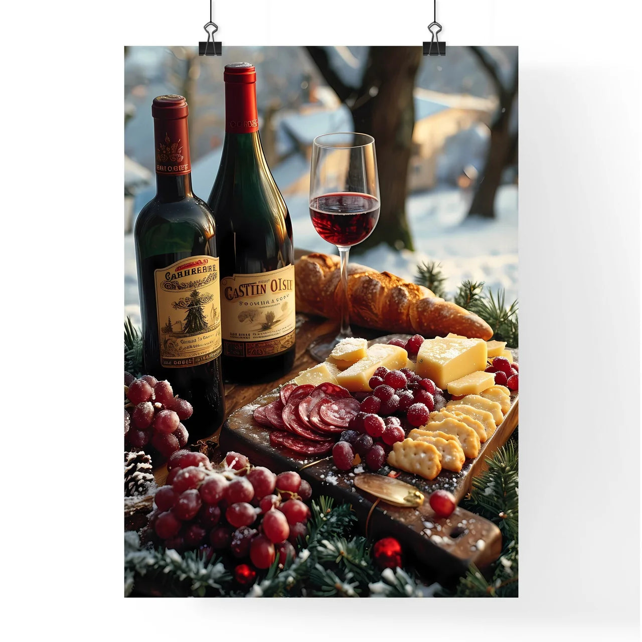 View from above on a laid table - Art print  Poster