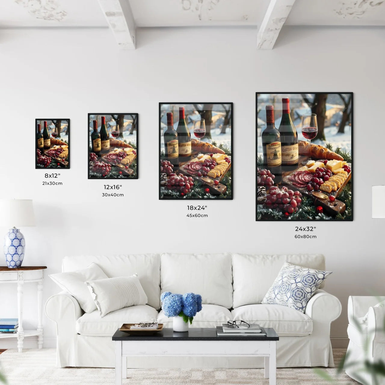 View from above on a laid table - Art print  - Kitchen Hangings