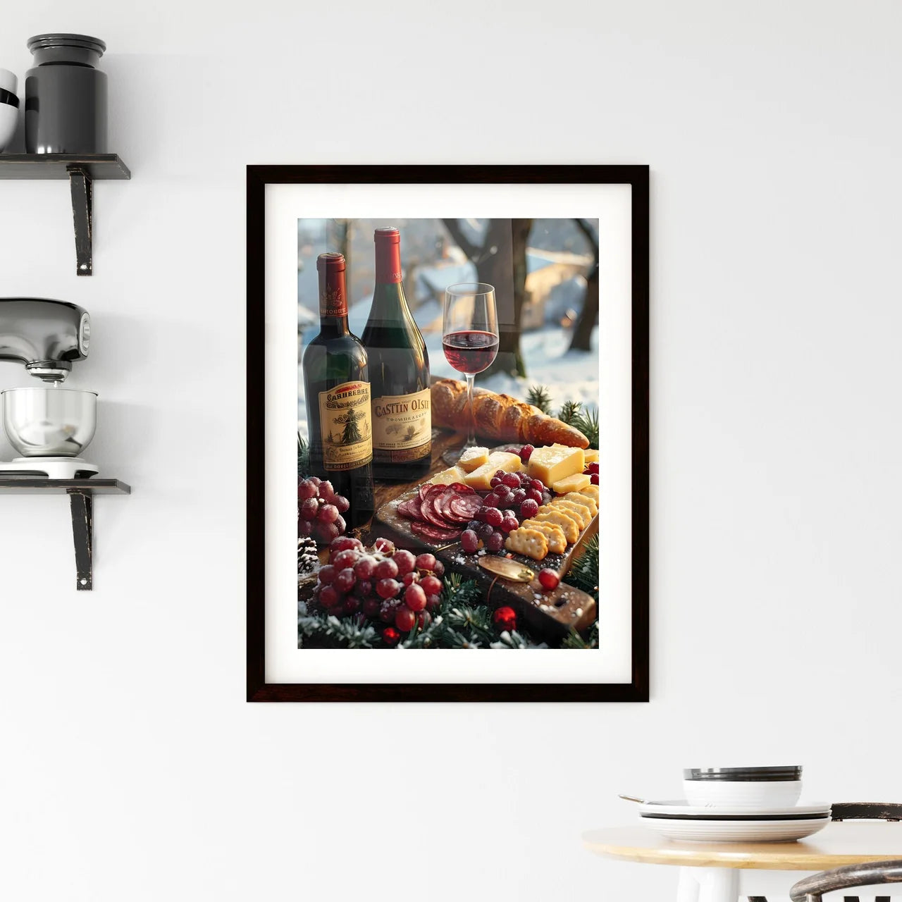 View from above on a laid table - Art print  Framed Print
