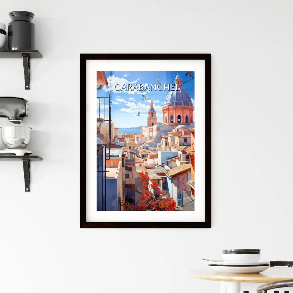 Carabanchel, Spain - Art print of a city with a dome and buildings Custom Print
