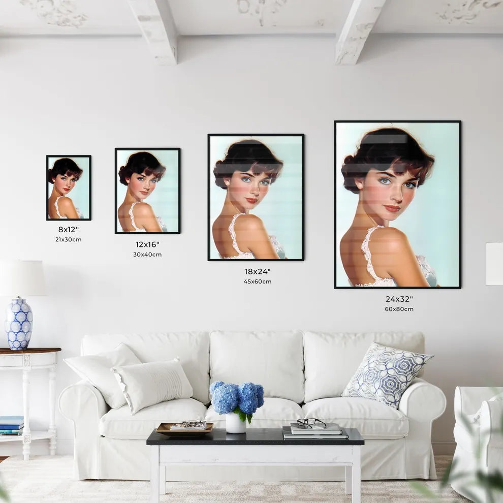 Fashion girl with white top and blue short r - Kitchen Hangings