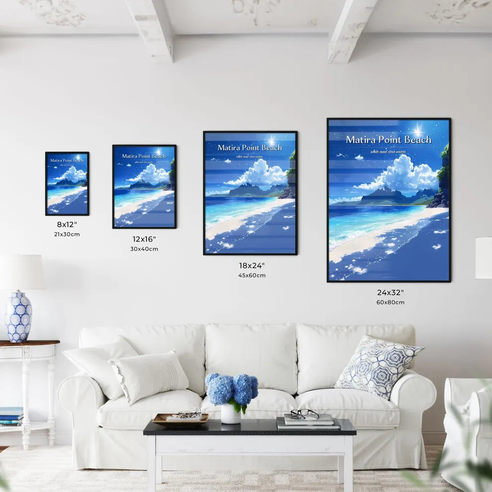 Matira Point Beach - Art print of a beach wi - Kitchen Hangings