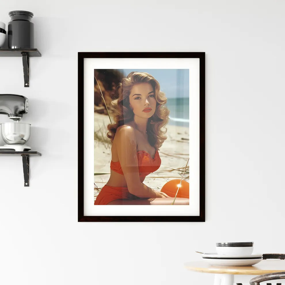 Sandra Bernhart playing - Art print of a wom Framed Print