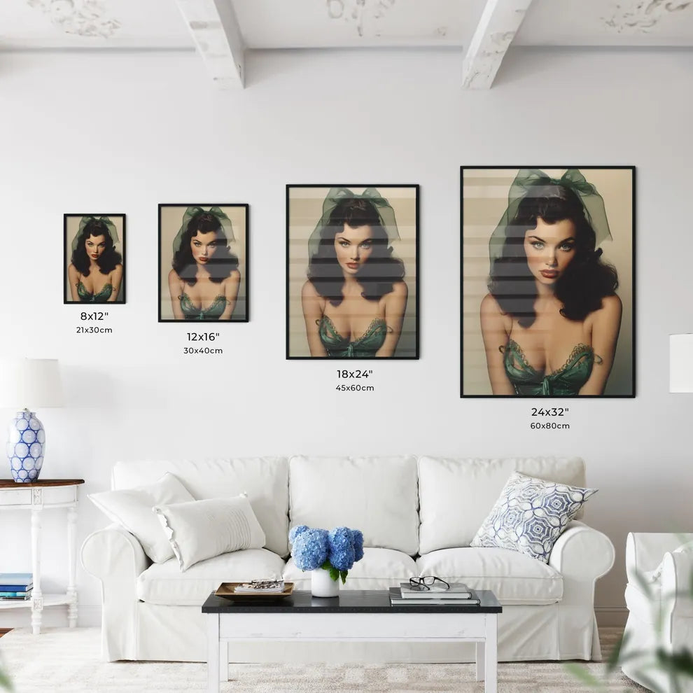 1959 pin up girl - Art print of a woman in a - Kitchen Hangings
