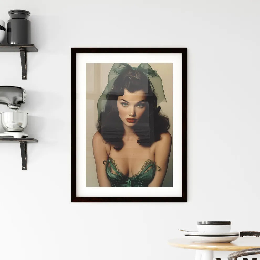1959 pin up girl - Art print of a woman in a Framed Print