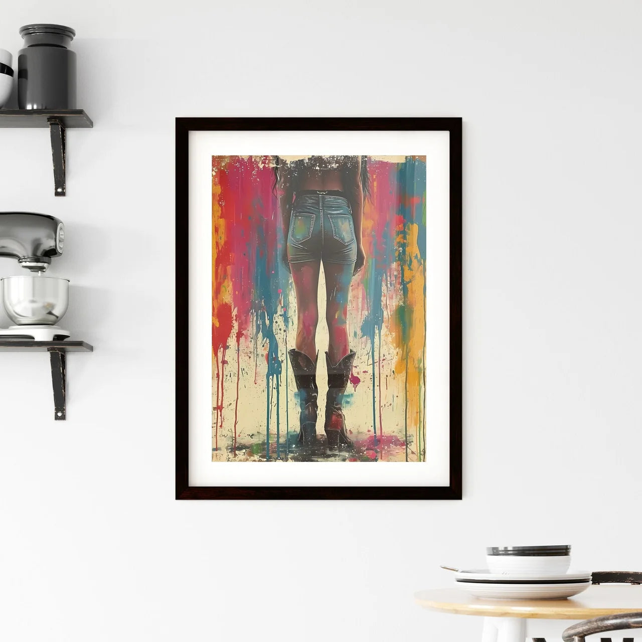 Cowgirl woman beautiful shorts Framed Print