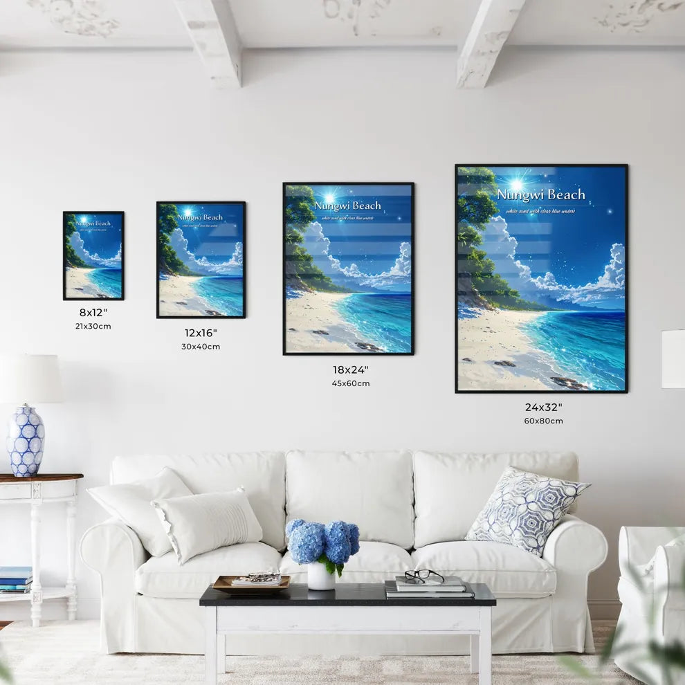 Nungwi Beach - Art print of a beach with - Kitchen Hangings