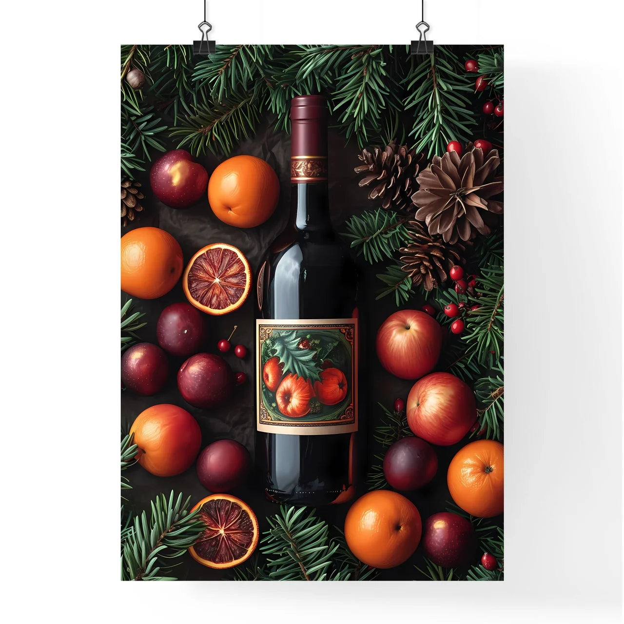 View from above on a laid table - Art print  Poster