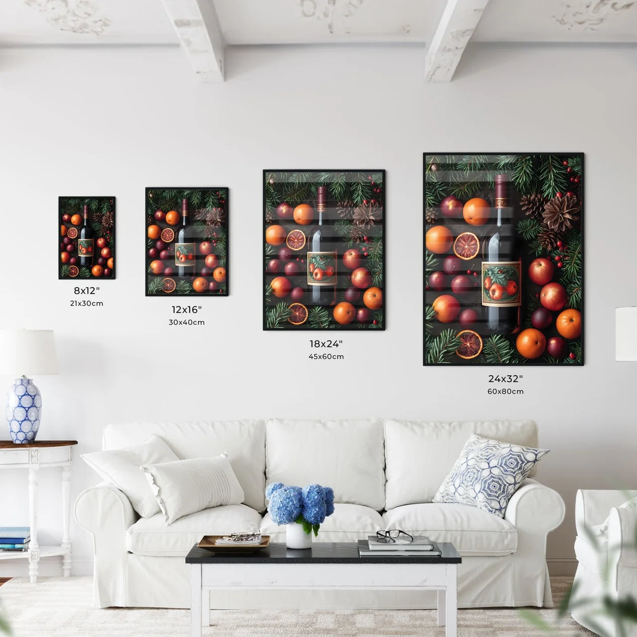 View from above on a laid table - Art print  - Kitchen Hangings