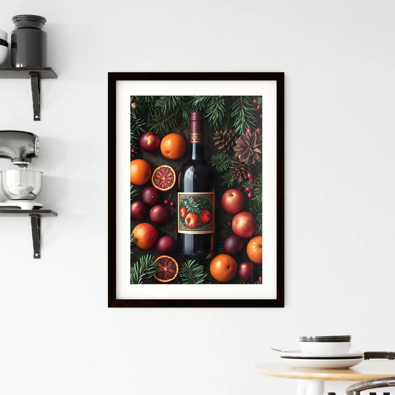 View from above on a laid table - Art print  Framed Print