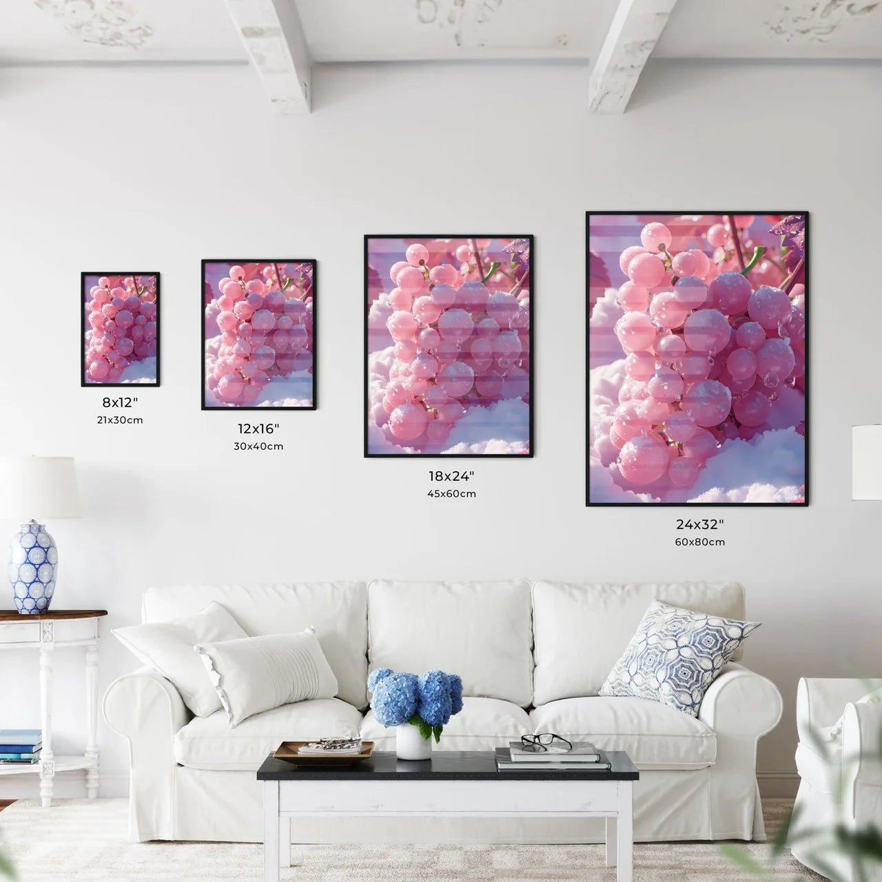 A bunch of purple grapes covered in snow - A - Kitchen Hangings