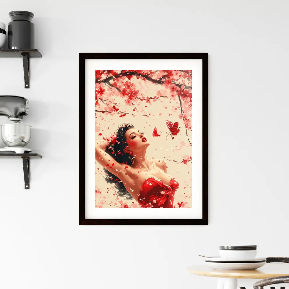 Playful scene of a retro housewife - Art pri Framed Print