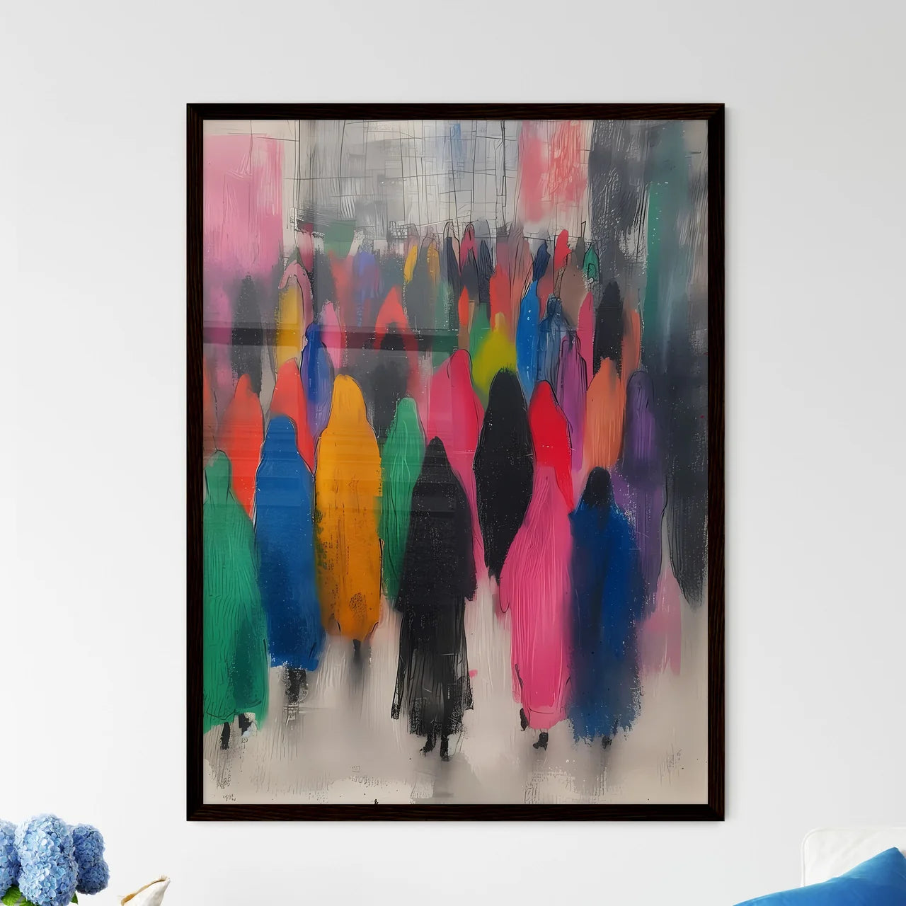 Watercolor of the contrast between the earth - Framed Art Print